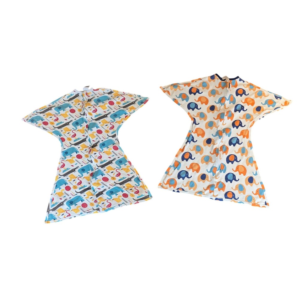 Sleeping Baby Zipadee-Zip Swaddle Transition Sleep Sack Set 2 Medium 6-12 Animal
